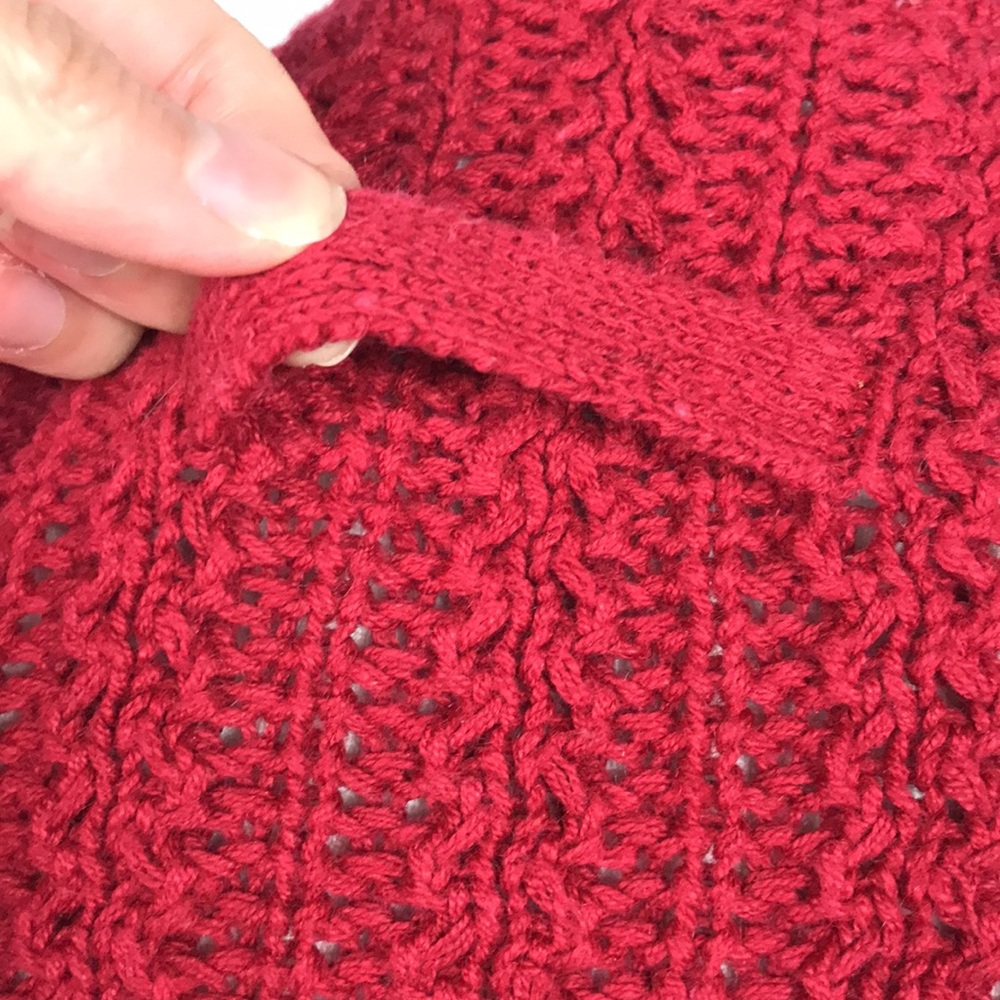 Basix Red Oversized Knit Sweater - Picture 6 of 7
